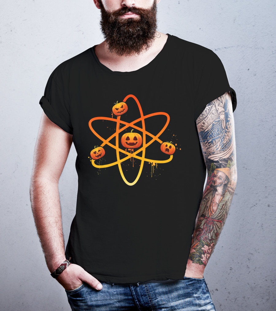 Halloween Night Funny Pumpkin Atom Smiles T-Shirt