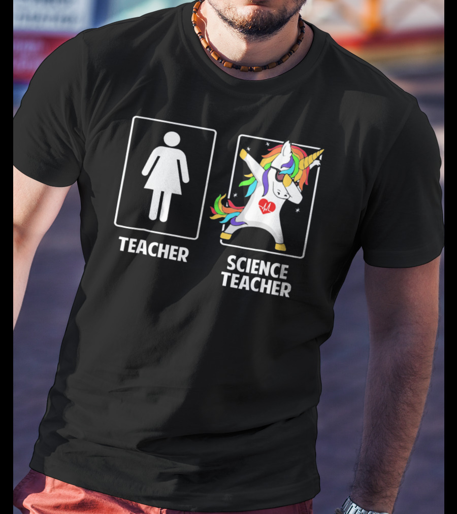 Teacher Science Teacher Unicorn Dabbing T-Shirt