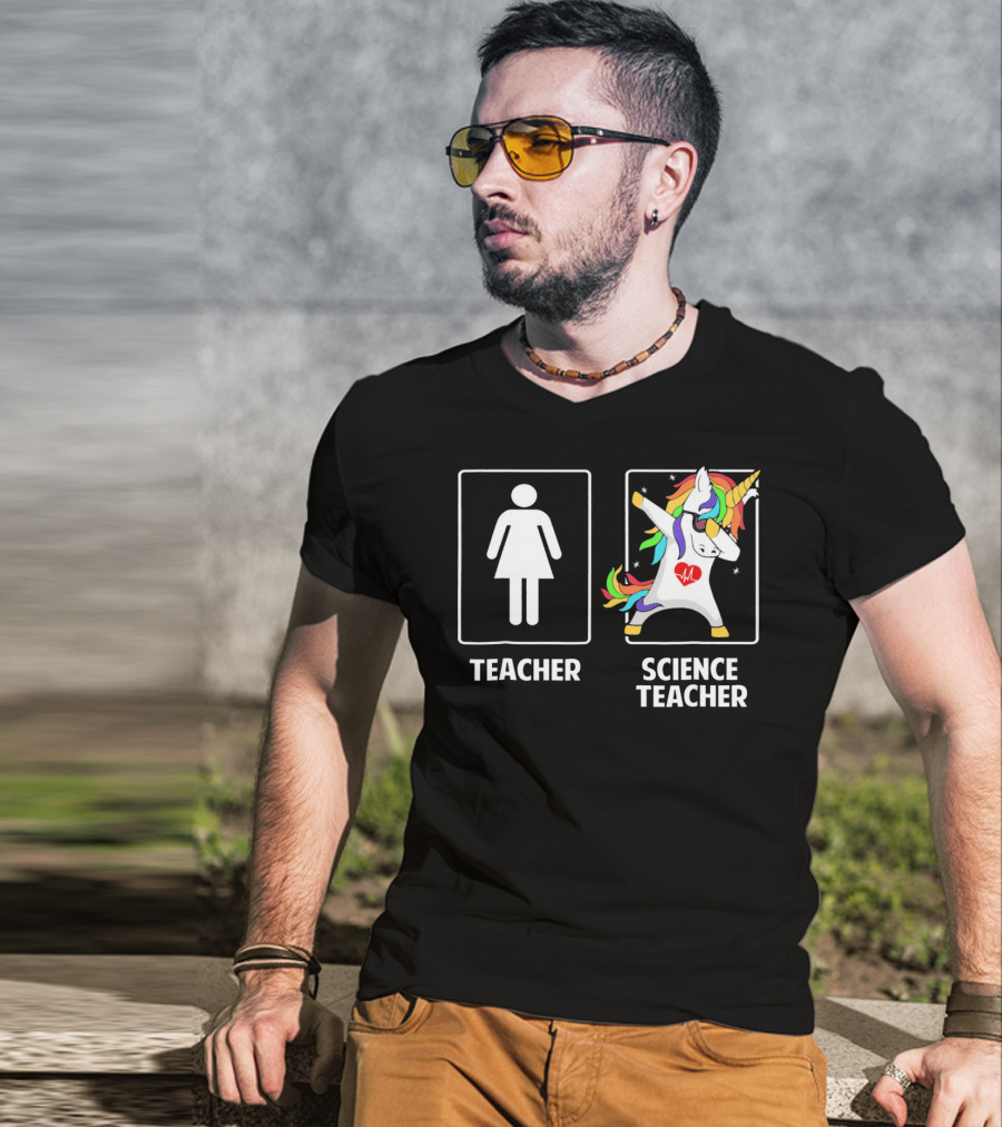 Teacher Science Teacher Unicorn Dabbing T-Shirt