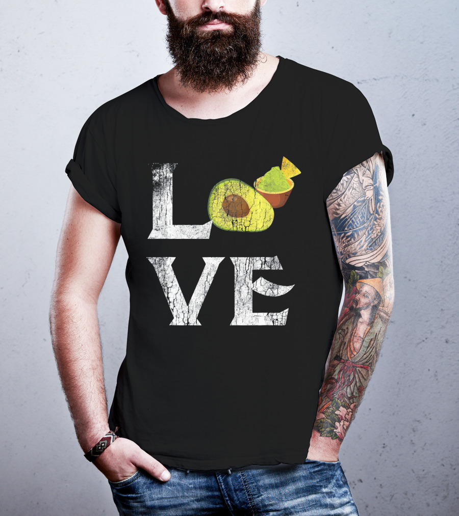 Love Mexican Guacamole Avocado Vegan Tex-Mex Passion T-Shirt