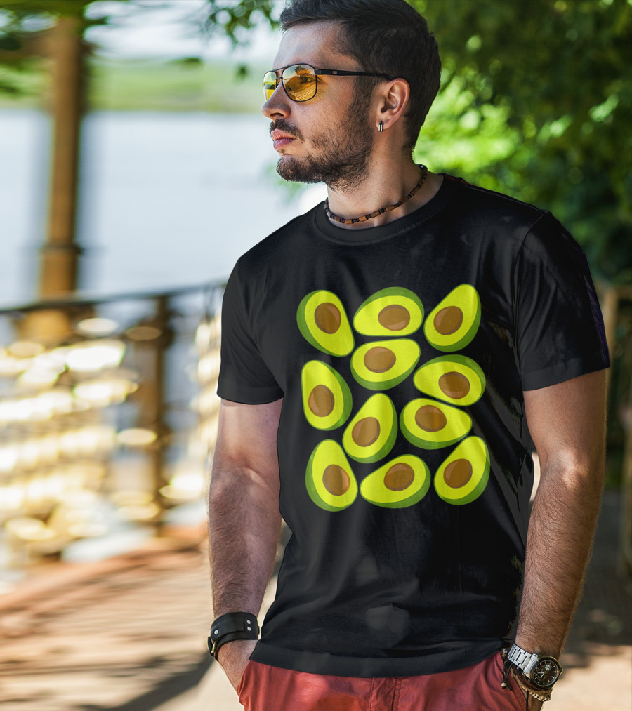 Avocado Pattern Funny Costume Holy Guaca T-Shirt