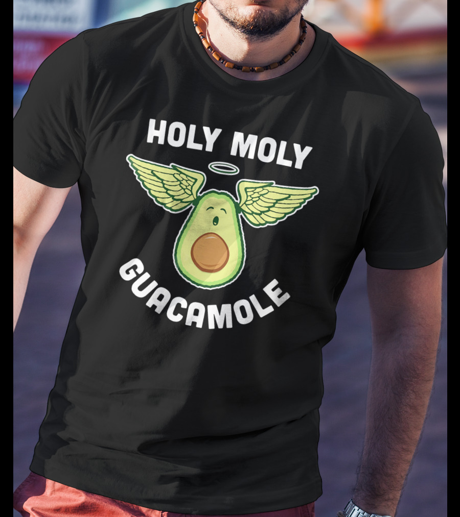 Holy Moly Guacamole Funny Vegan Avocado T-Shirt