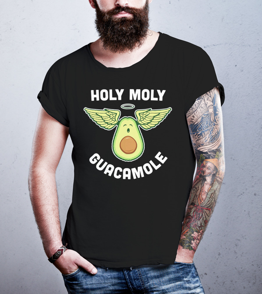 Holy Moly Guacamole Funny Vegan Avocado T-Shirt