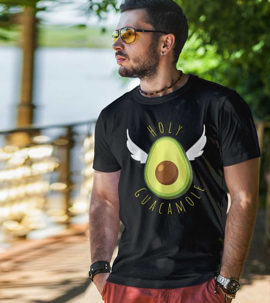 Holy Guacamole Avocado Angel Wings T-Shirt