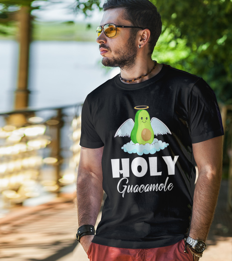 Holy Guacamole Avocado With Angel Wings And Halo T-Shirt