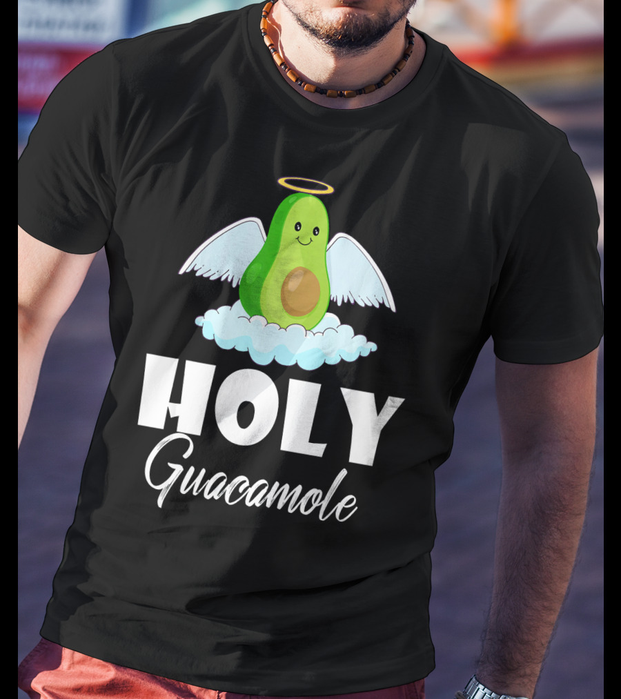 Holy Guacamole Avocado With Angel Wings And Halo T-Shirt