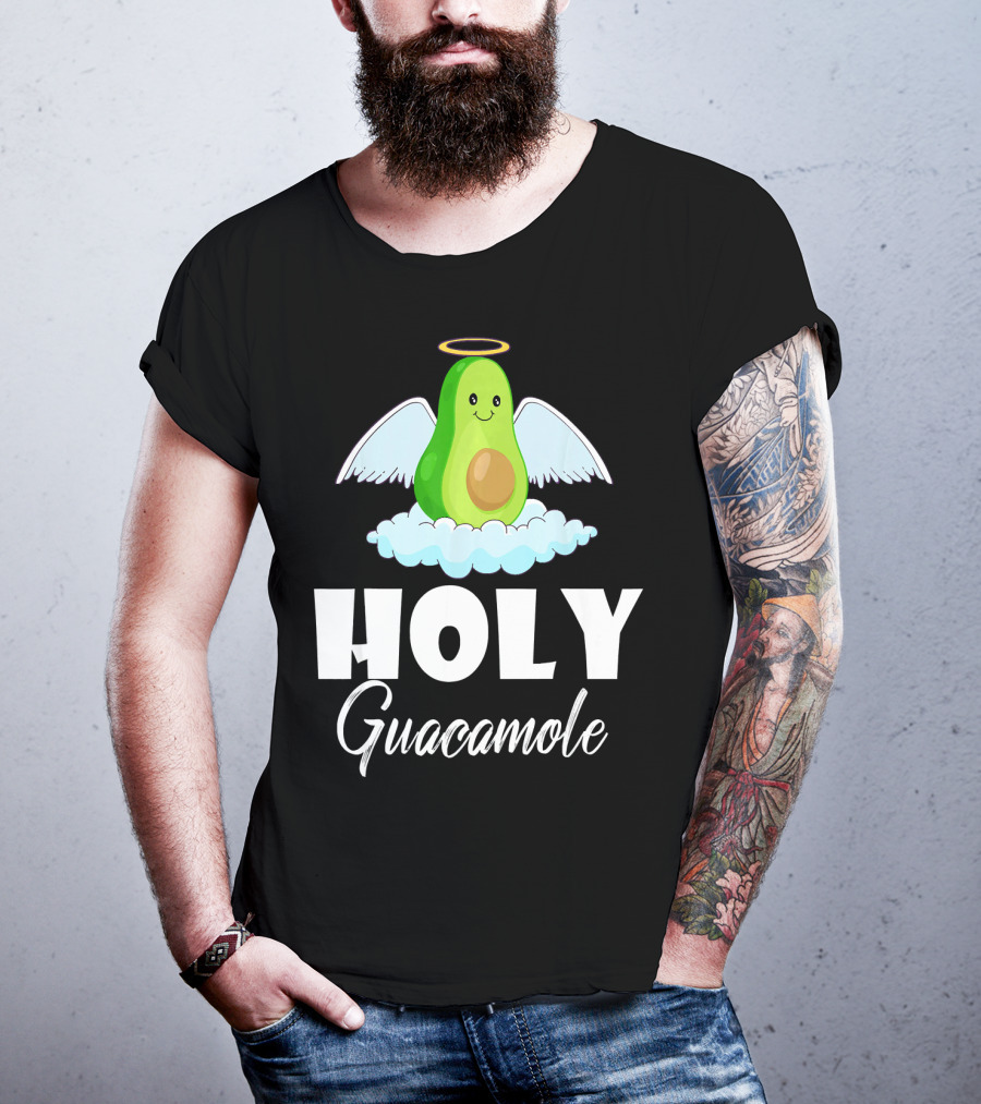 Holy Guacamole Avocado With Angel Wings And Halo T-Shirt