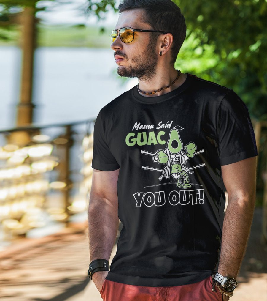 Mama Said Guac You Out Boxing Avocado Humor T-Shirt