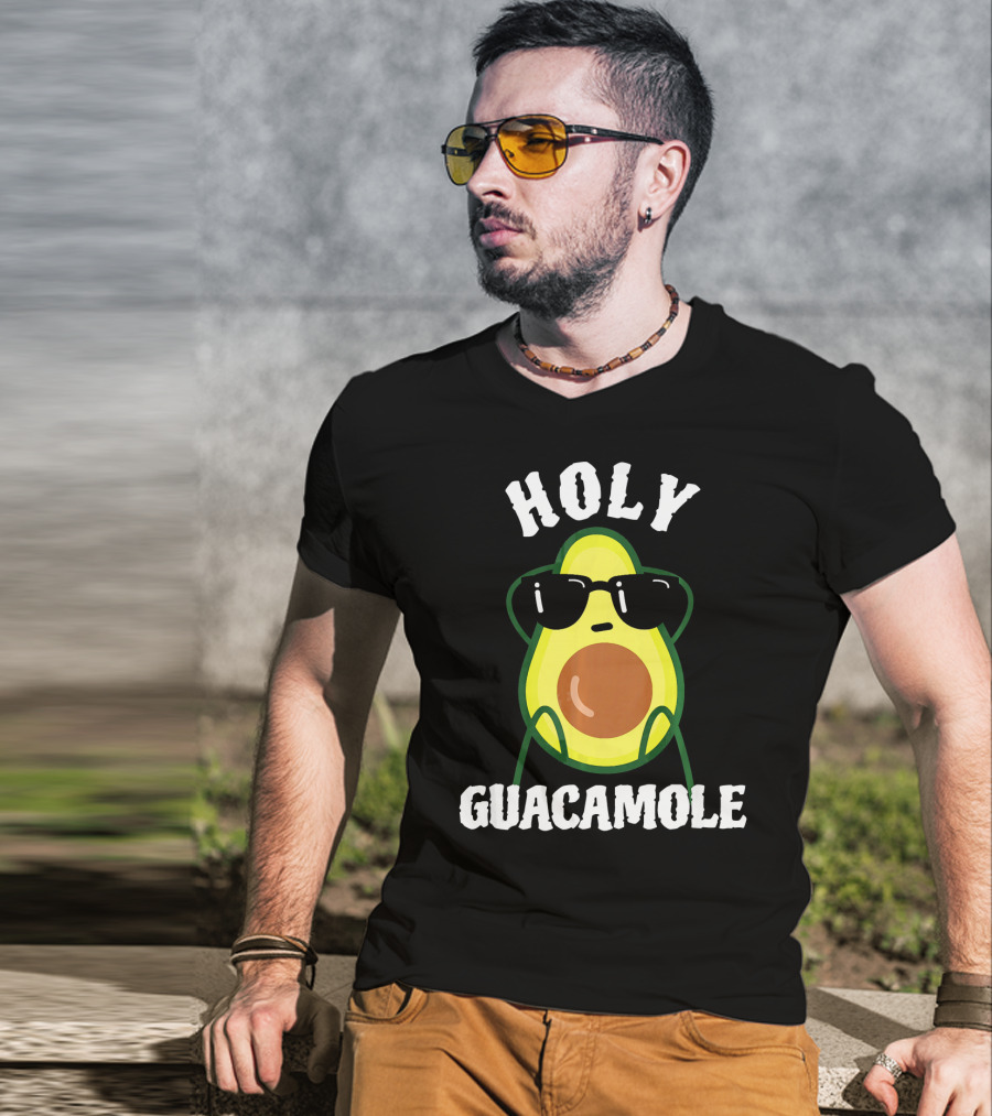 HOLY GUACAMOLE Funny Avocado With Sunglasses T-Shirt