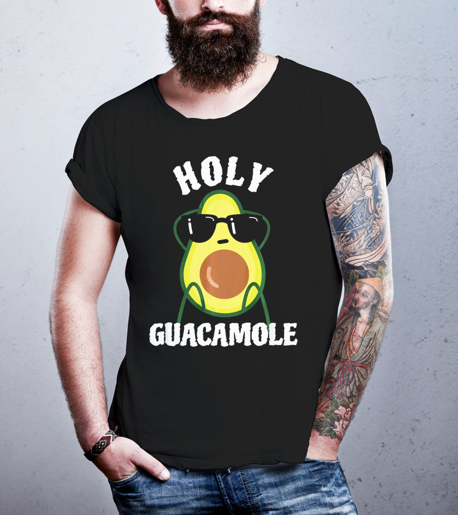 HOLY GUACAMOLE Funny Avocado With Sunglasses T-Shirt