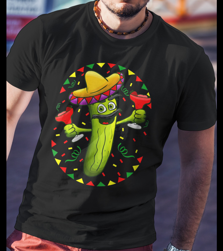 Sombrero Pickle Margarita Cinco De Mayo Fiesta T-Shirt