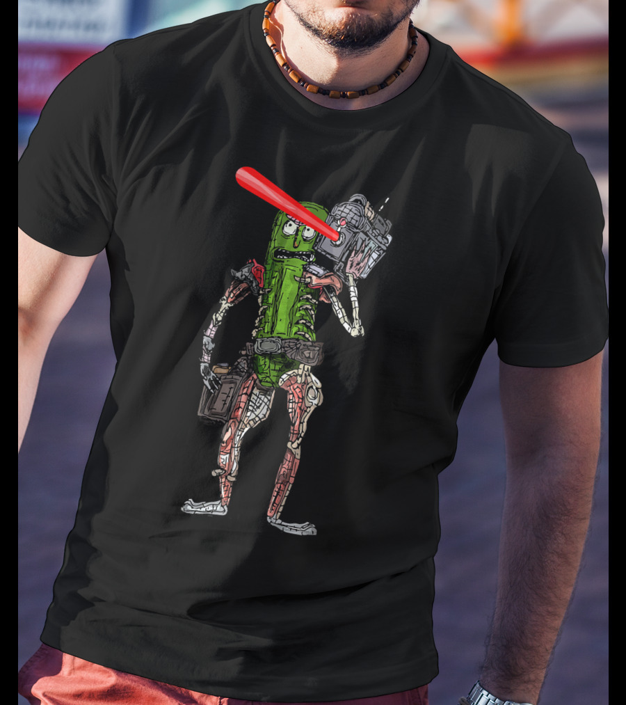 Rick And Morty Pickle Rick Laser Beam Weapon T-Shirt