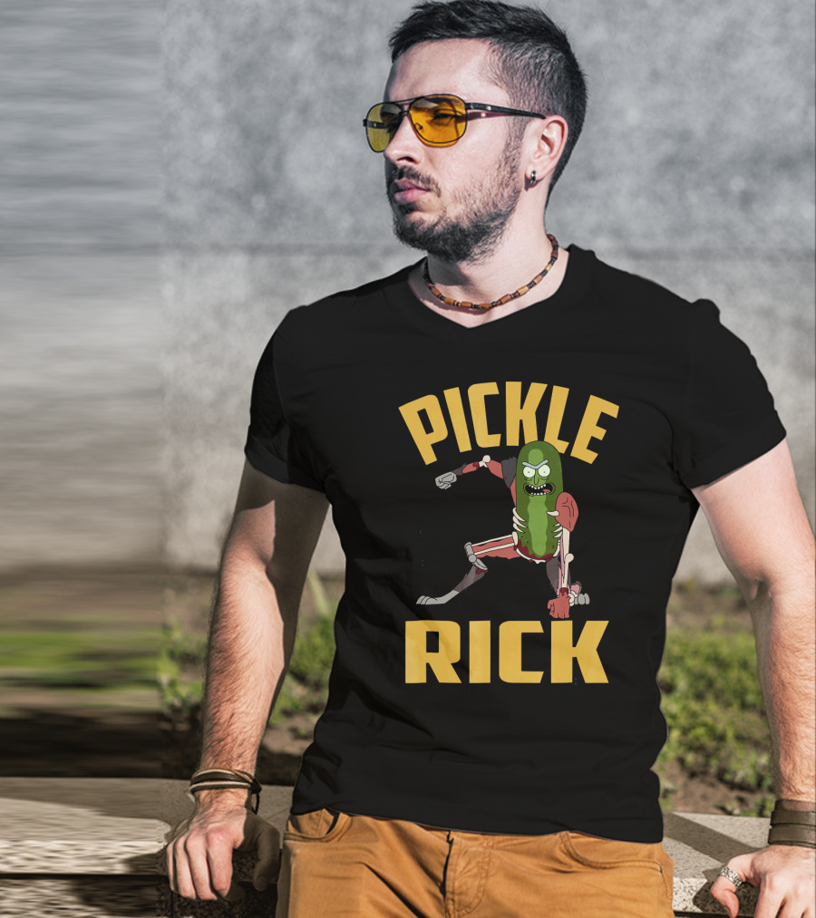 Pickle Rick Punch Rick And Morty Iconic Character Appeal T-Shirt