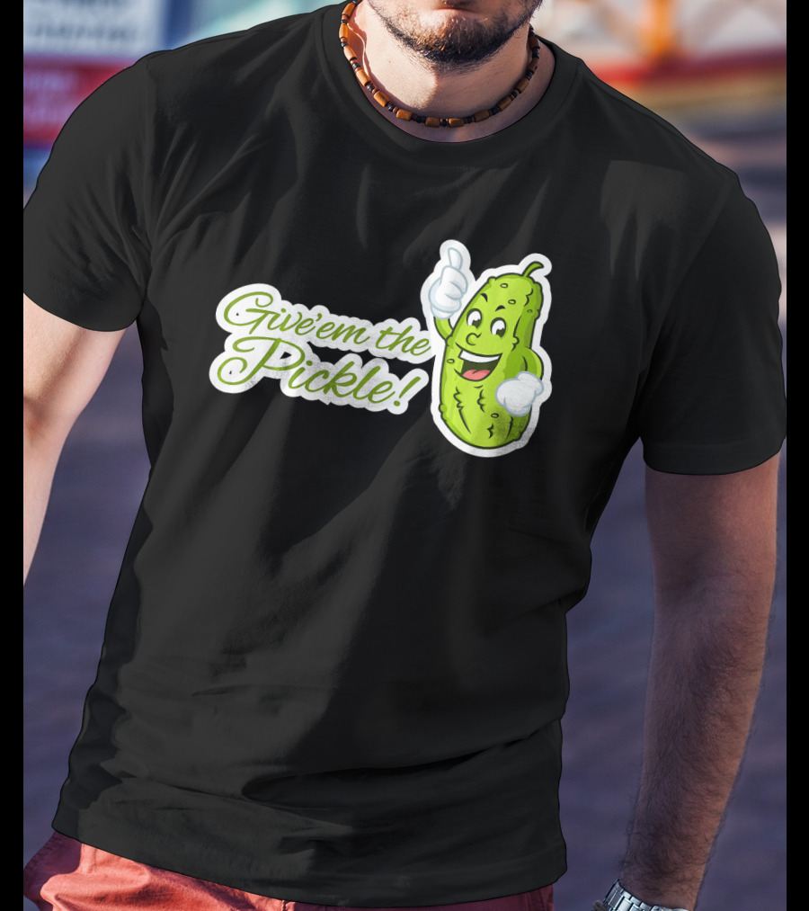 Give'em The Pickle Thumbs Up Cartoon Character T-Shirt