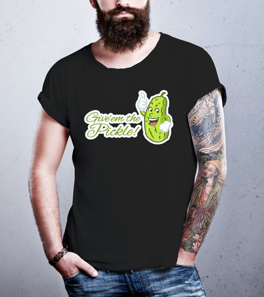 Give'em The Pickle Thumbs Up Cartoon Character T-Shirt