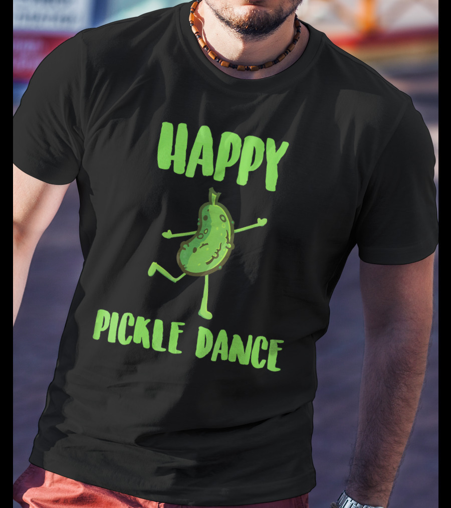 Hilarious Happy Pickle Dance With Cute Dill Pickle Animation T-Shirt