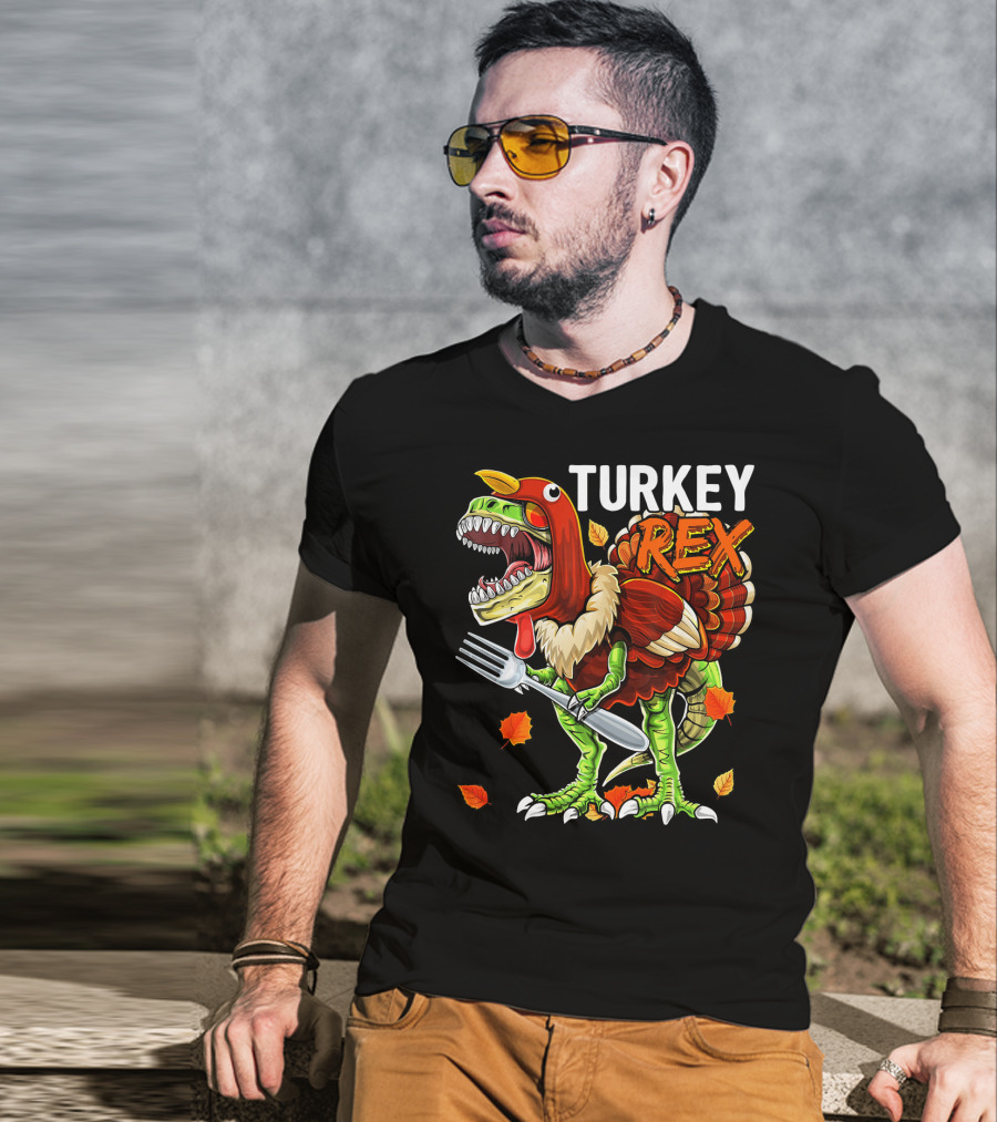 TURKEY REX Thanksgiving Dinosaur Costume T-Shirt