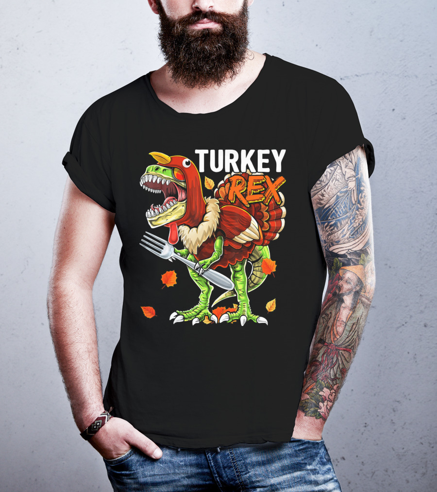 TURKEY REX Thanksgiving Dinosaur Costume T-Shirt