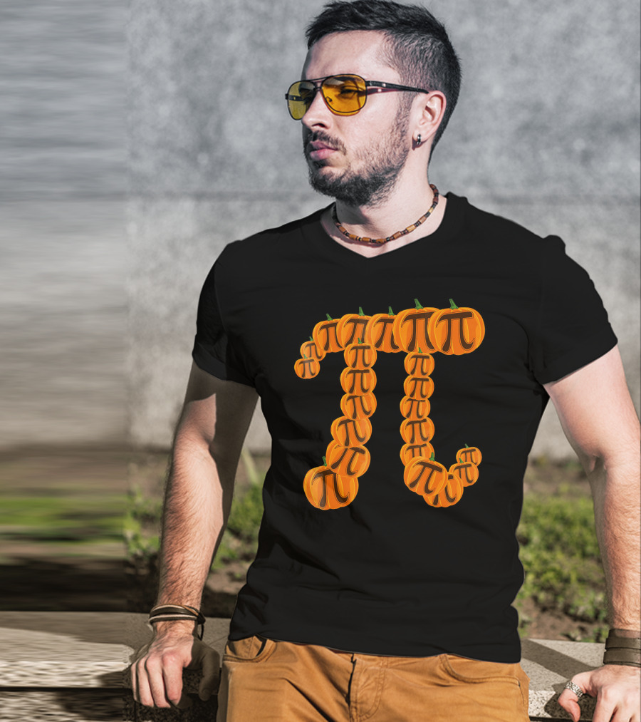 Pumpkin Pi Math Symbol Halloween Puns T-Shirt