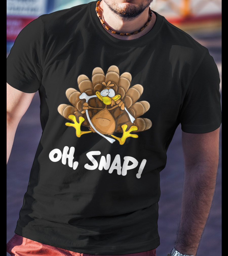 Wishbone Oh Snap Funny Turkey Bone Joke T-Shirt