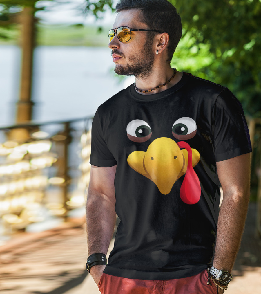 Funny Turkey Face With Realistic Expression T-Shirt