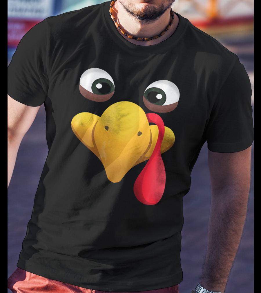 Funny Turkey Face With Realistic Expression T-Shirt