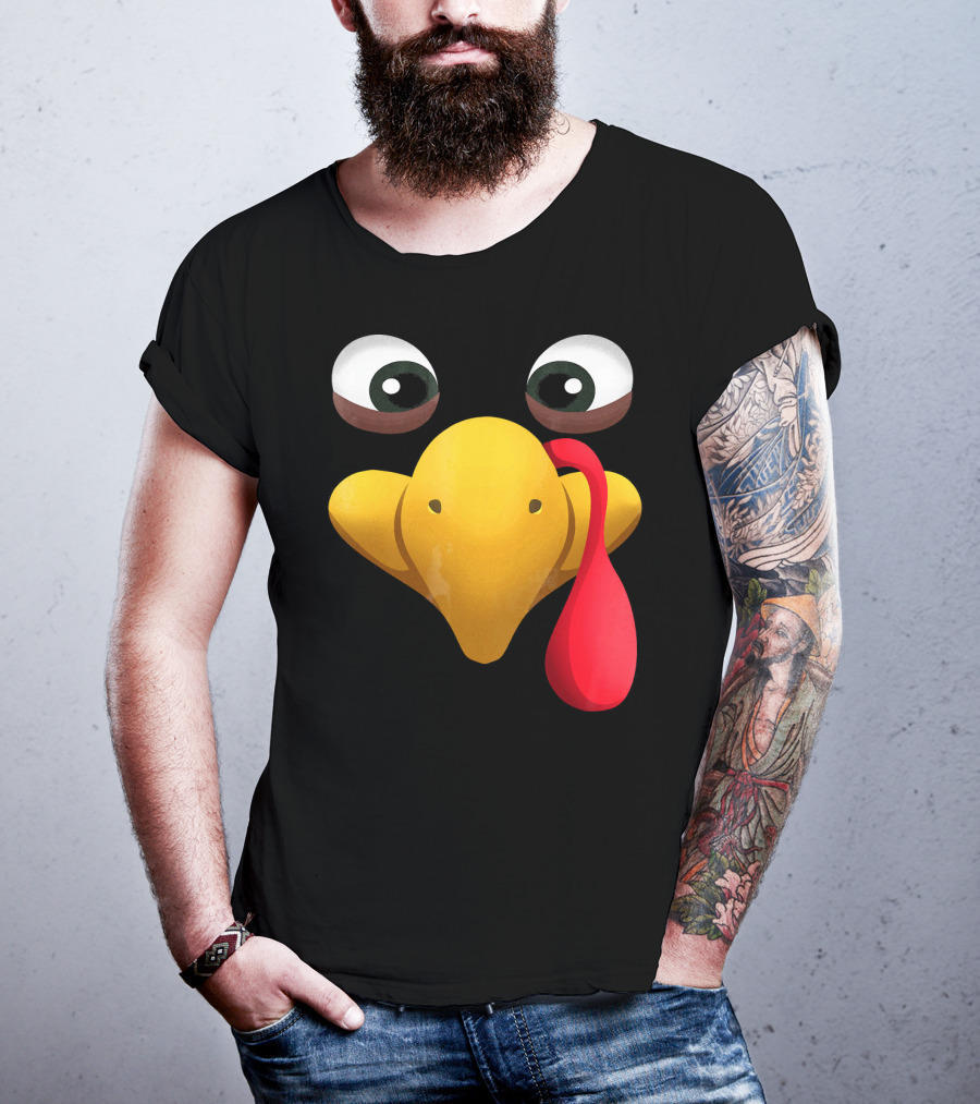 Funny Turkey Face With Realistic Expression T-Shirt