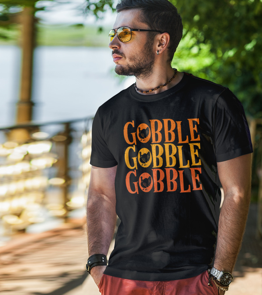 Gobble Gobble Gobble Turkey Classic Funny Thanksgiving T-Shirt