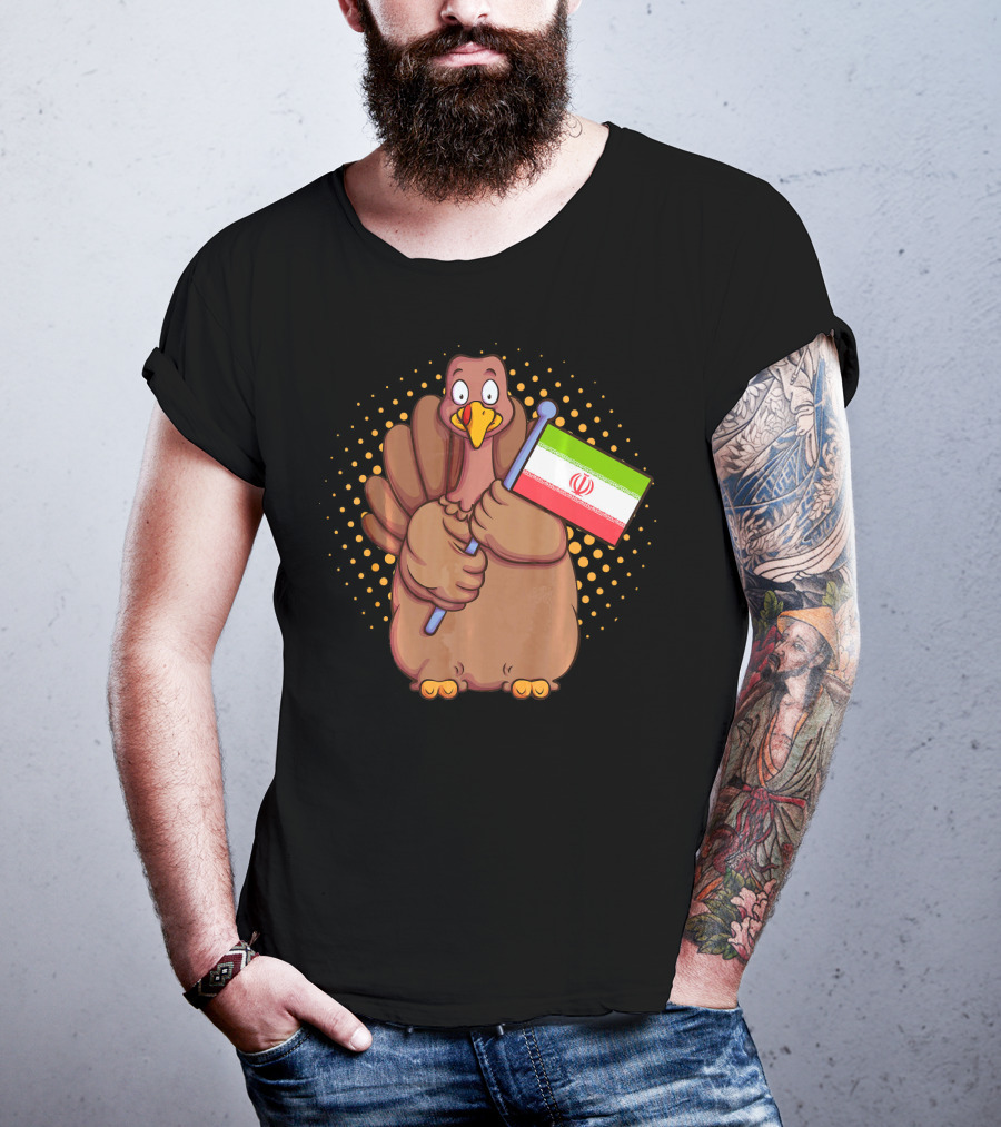 Iranian Turkey Holding Iran Flag For Thanksgiving T-Shirt