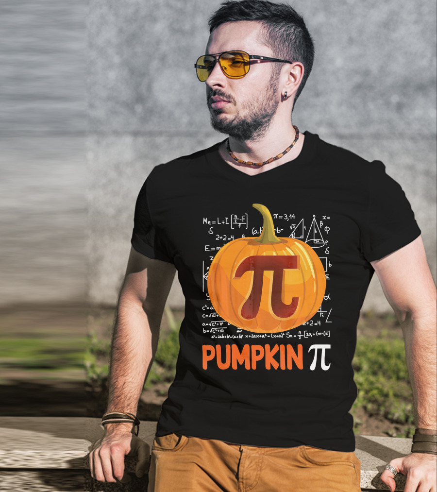 Pumpkin Pi Math Equations Halloween T-Shirt