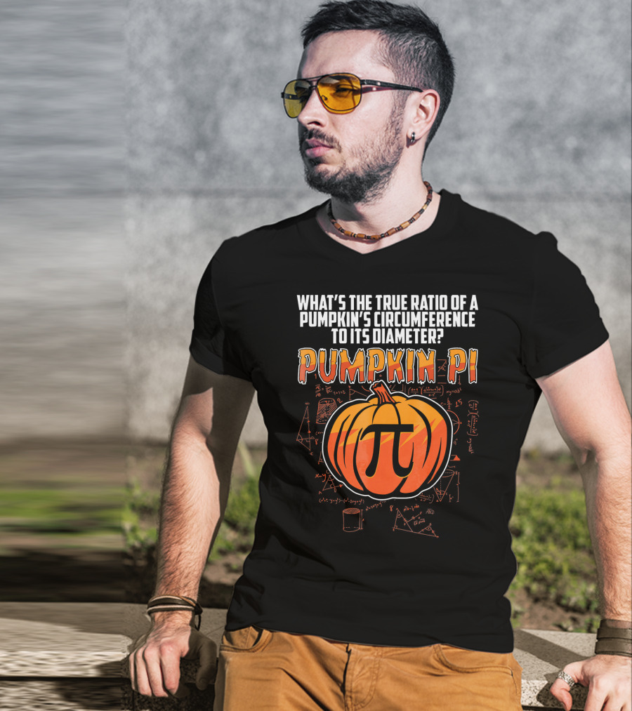 What's The True Ratio Of A Pumpkin's Circumference To Its Diameter Pumpkin Pi T-Shirt