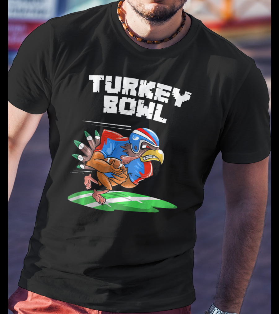 Turkey Bowl Funny Thanksgiving Football Turkey T-Shirt