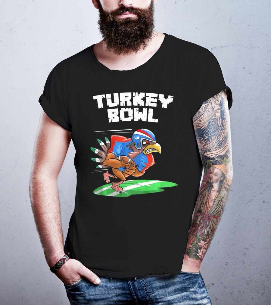 Turkey Bowl Funny Thanksgiving Football Turkey T-Shirt