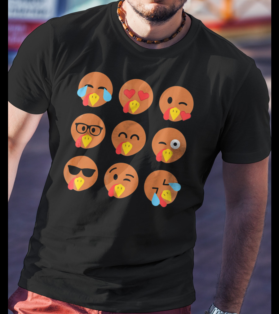 Turkey Emojis Crying Winking Heart Eyes Sunglasses Glasses Expressions T-Shirt