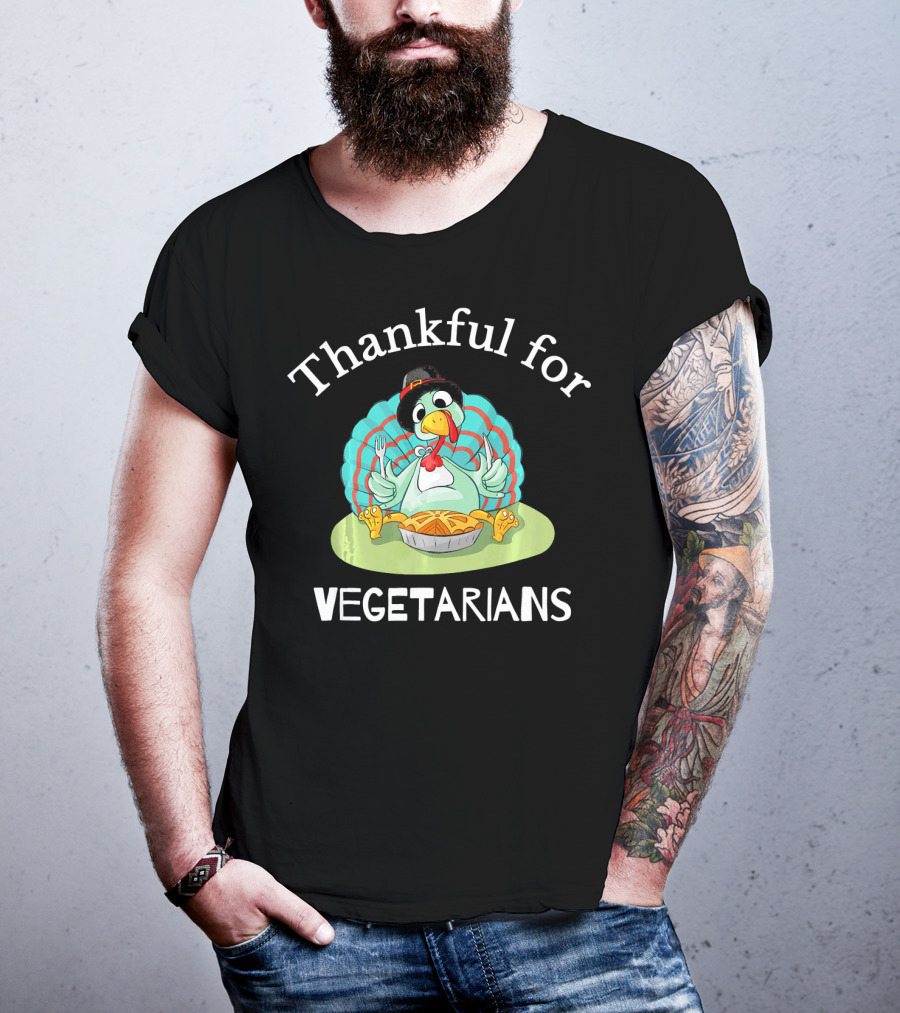 Thankful For Vegetarians Turkey Eating Pie T-Shirt