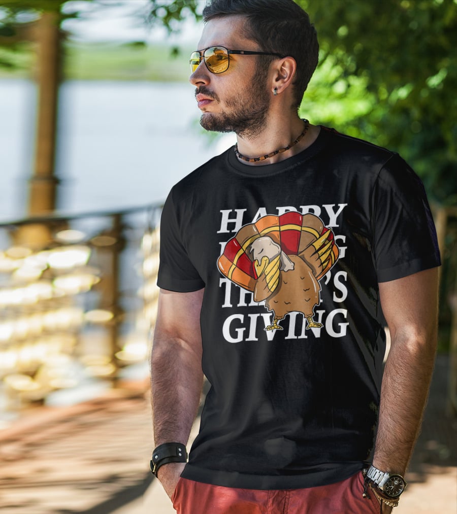 Dabbing Turkey Happy Thanksgiving T-Shirt