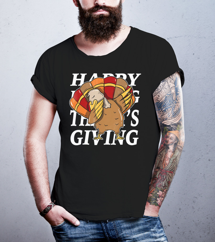 Dabbing Turkey Happy Thanksgiving T-Shirt