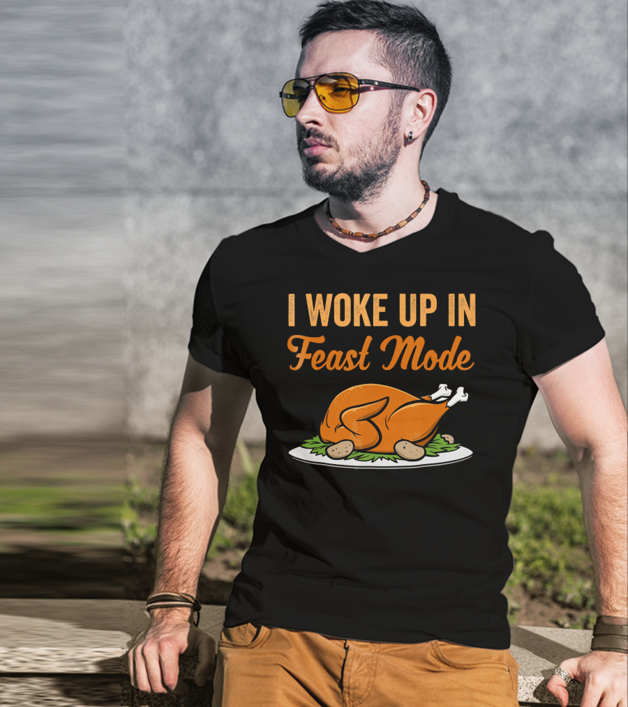 I Woke Up In Feast Mode Turkey Platter With Potatoes T-Shirt