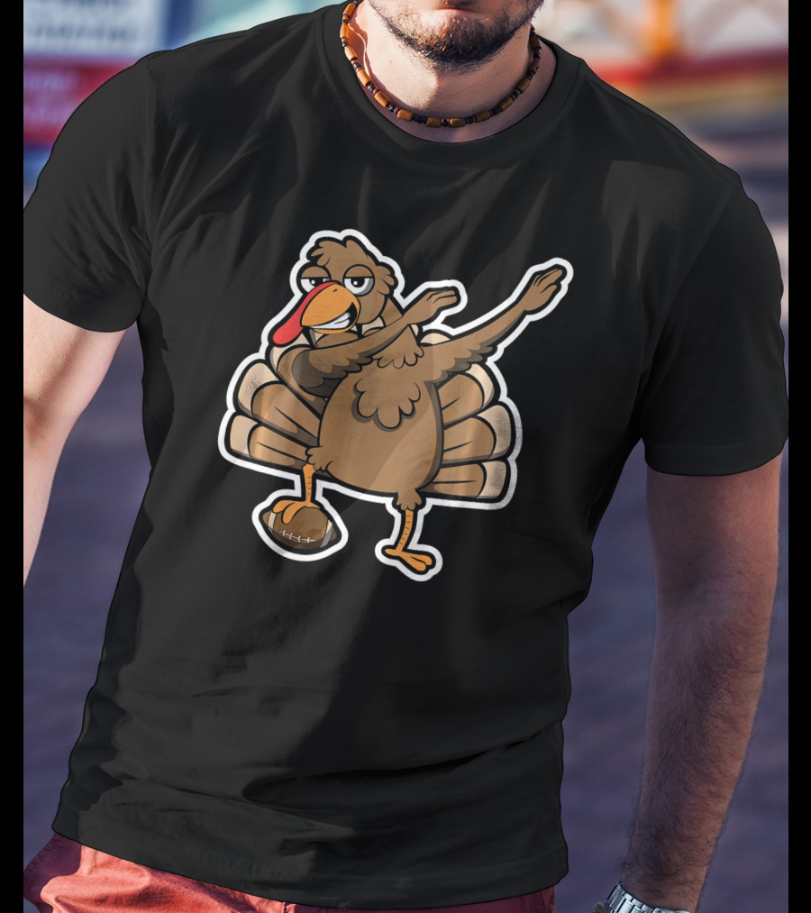 Thanksgiving Turkey Dab Football Touchdown Dance T-Shirt