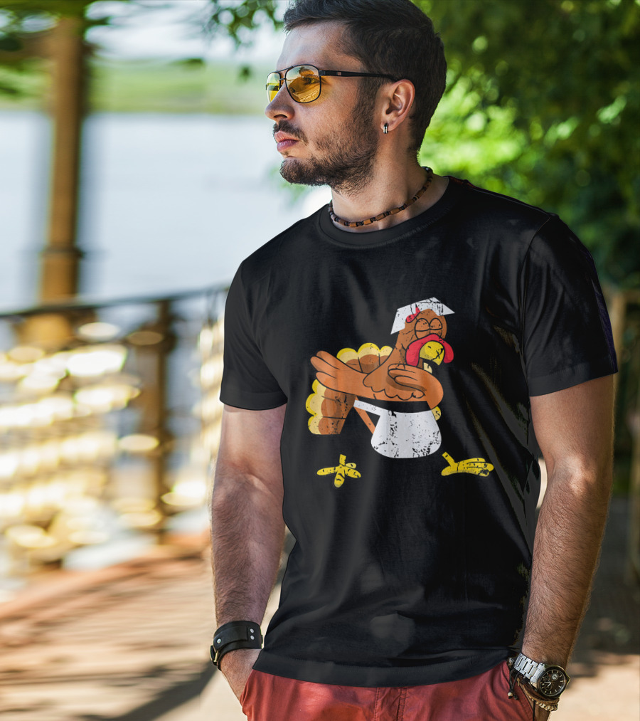 Dabbing Turkey Pilgrim Thanksgiving Dance T-Shirt