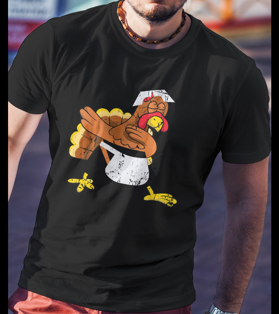 Dabbing Turkey Pilgrim Thanksgiving Dance T-Shirt
