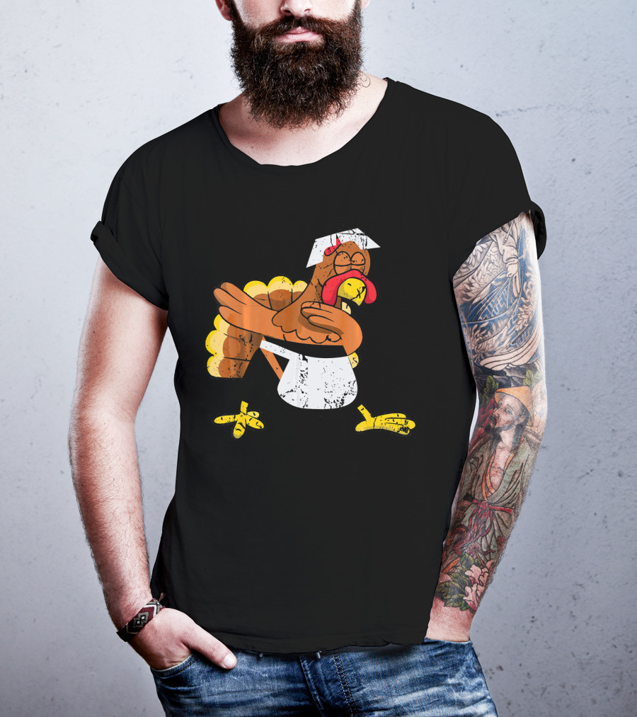 Dabbing Turkey Pilgrim Thanksgiving Dance T-Shirt