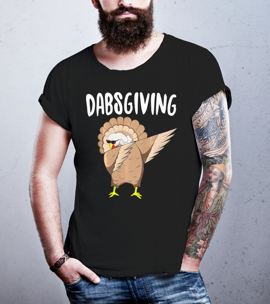 Dabsgiving Cool Dabbing Turkey Funny Thanksgiving T-Shirt