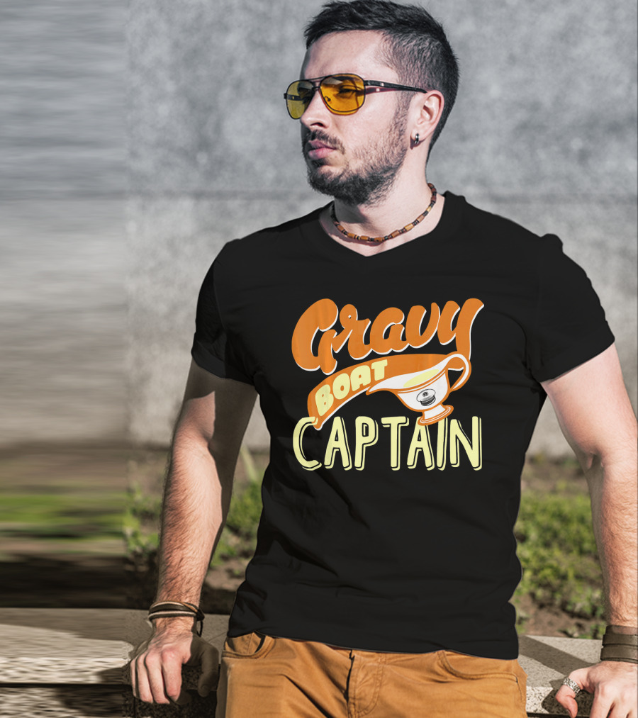 Gravy Boat Captain Thanksgiving Day Festive Humor T-Shirt