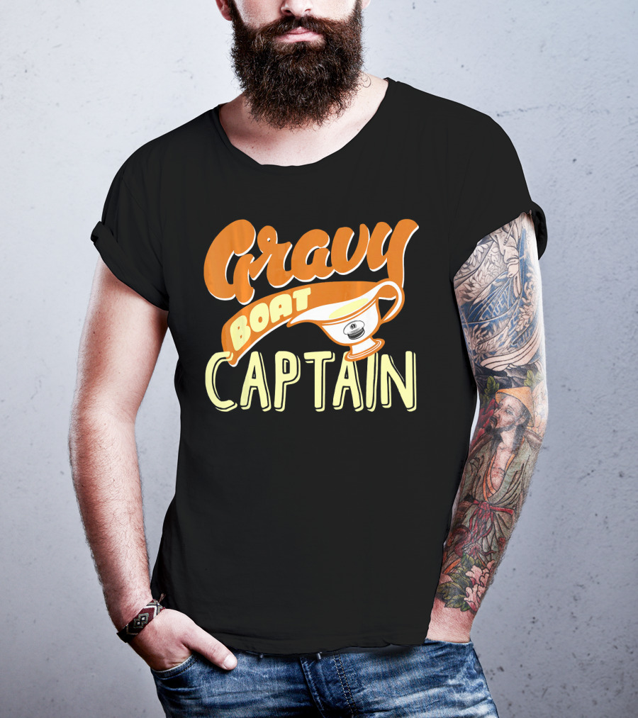 Gravy Boat Captain Thanksgiving Day Festive Humor T-Shirt