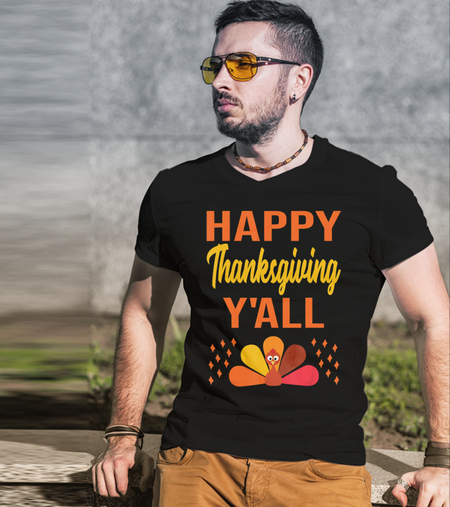 Happy Thanksgiving Y'all Cute Holiday Turkey T-Shirt