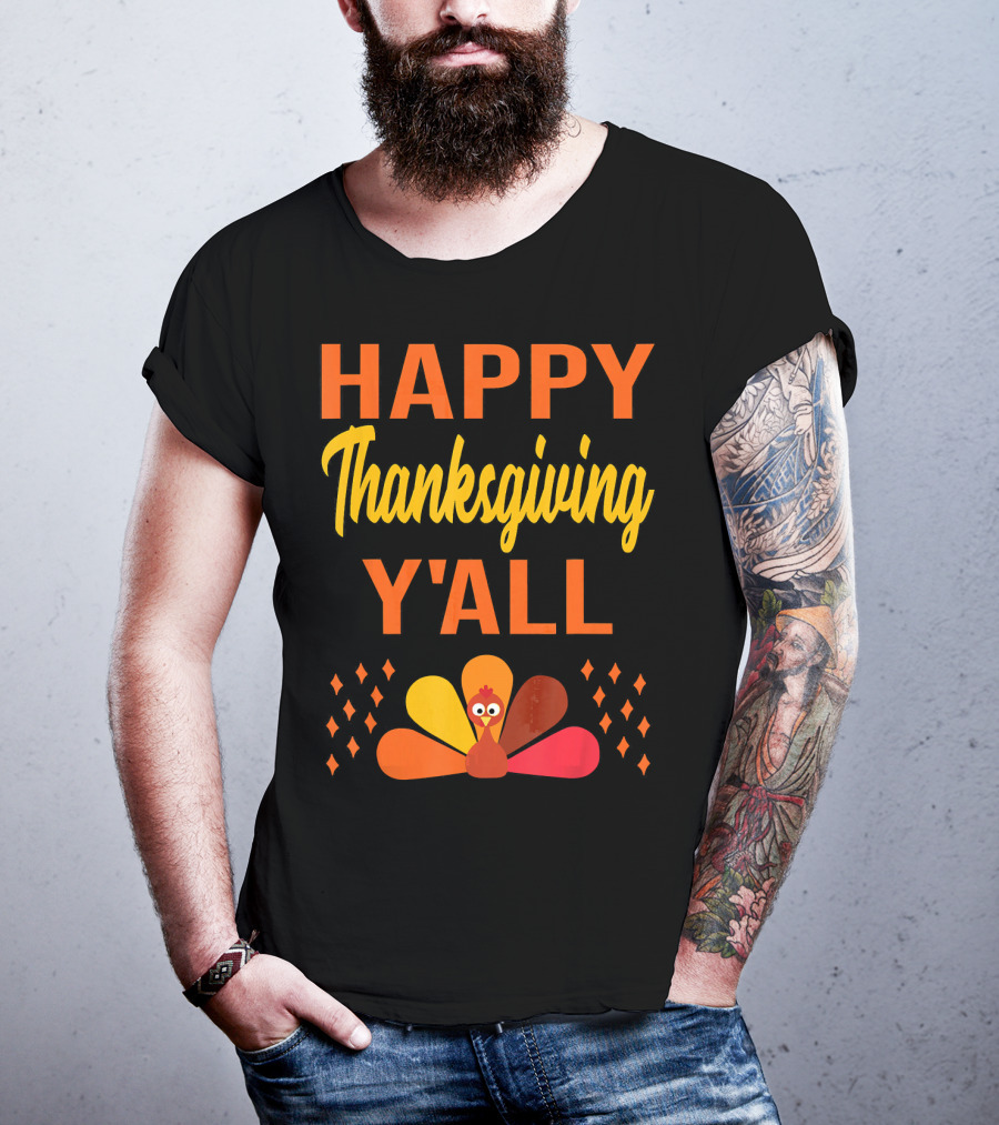 Happy Thanksgiving Y'all Cute Holiday Turkey T-Shirt