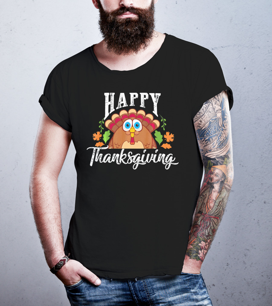 Funny Turkey Happy Thanksgiving Day T-Shirt