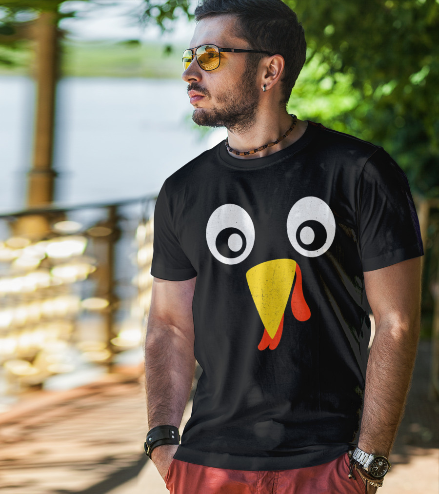 Turkey Face Pilgrim Eyes Beak And Wattle T-Shirt