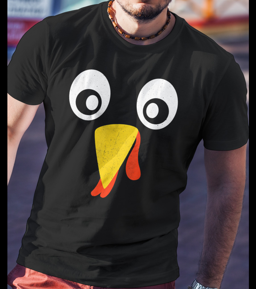 Turkey Face Pilgrim Eyes Beak And Wattle T-Shirt